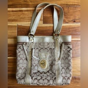 Coach Legacy Signature Tote Vintage Metallic